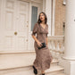 RAE Women's Leopard Print Ruffle Trim Tiered Mini Dress