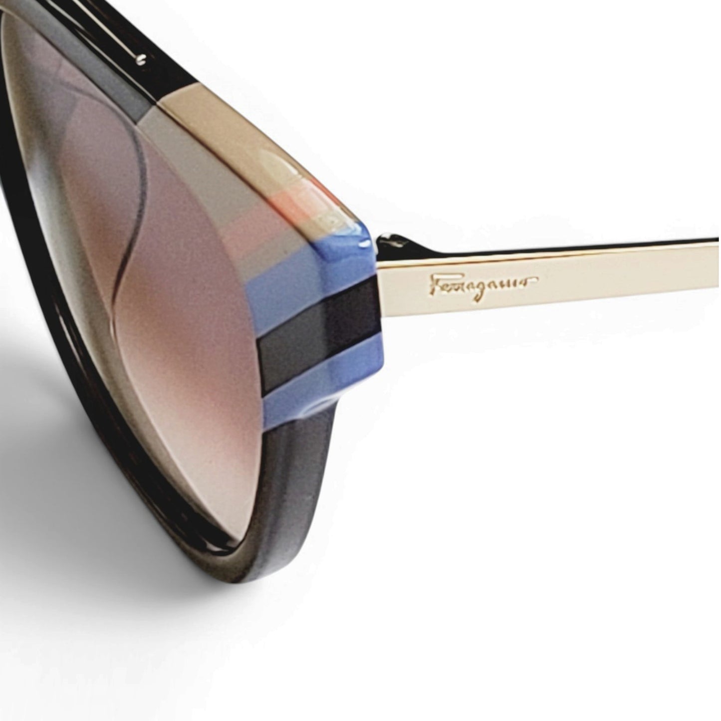 Salvatore Ferragamo Women's Stripe Square Sunglasses