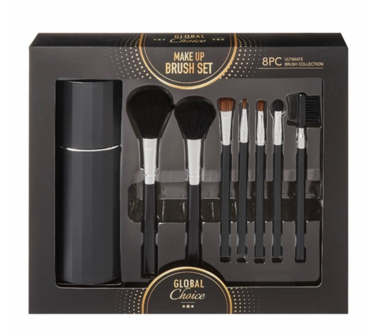 Women's 8-Piece Ultimate Collection Travel Case Gift Box Makeup Brush Set