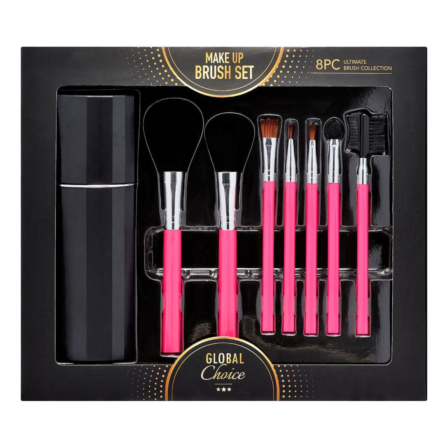 Women's 8-Piece Ultimate Collection Travel Case Gift Box Makeup Brush Set