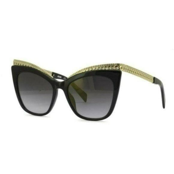 Moschino Gold 52mm Cat's Eye Black Sunglasses