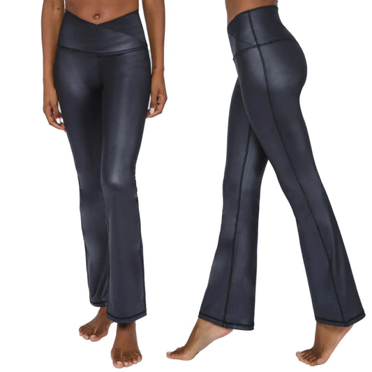 90 Degree By Reflex Women's High Rise Tummy Control Flared Leg Athletic Yoga Pants