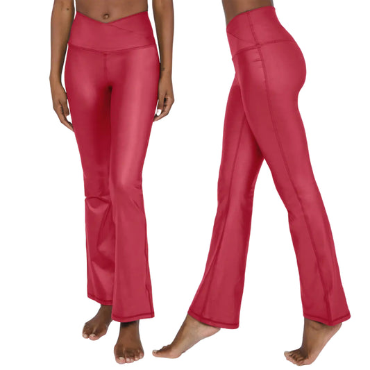 90 Degree By Reflex Women's High Rise Tummy Control Flared Leg Athletic Yoga Pants