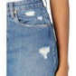 BLANK NYC High Rise Raw Hem Second Round Distressed Denim Shorts