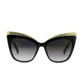 Moschino Gold 52mm Cat's Eye Black Sunglasses