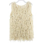 ABS Allen Schwartz Women's Boho Open Front Shaggy Layered Fringe Vest