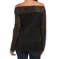 ADIVA Women's All Over Off the Shoulder Lace Top