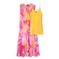 AMERICA & BEYOND Women's Abstract Print Relaxed Fit Tiered Sheer Cover-up Maxi Dress
