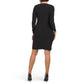 Anne Klein Women's Donna Long Sleeve draped side Overlap Mini Dress