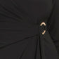 Anne Klein Women's Donna Long Sleeve draped side Overlap Mini Dress