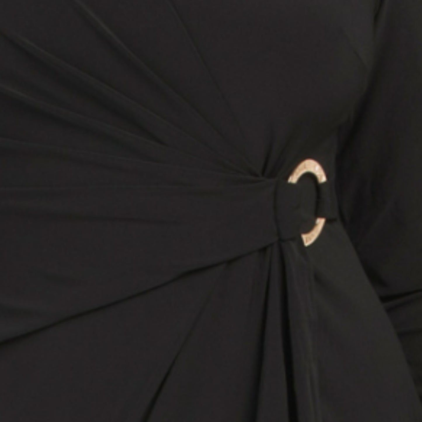 Anne Klein Women's Donna Long Sleeve draped side Overlap Mini Dress