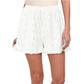 ASOS Cotton Eyelet Broderie Ruffle Trim Tie Waist Shorts