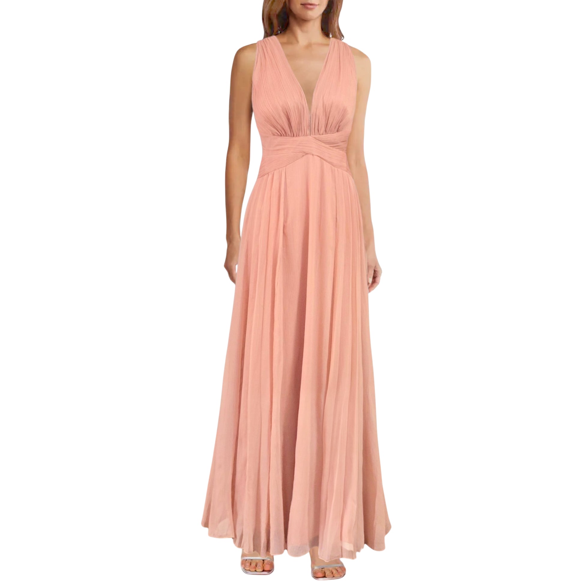 ASOS Women's Wrap Waist Ruched Bodice Pleated Gown Maxi Dress Letay Store ASOS Women's Wrap Waist Ruched Bodice Pleated Gown Maxi Dress Letay Store