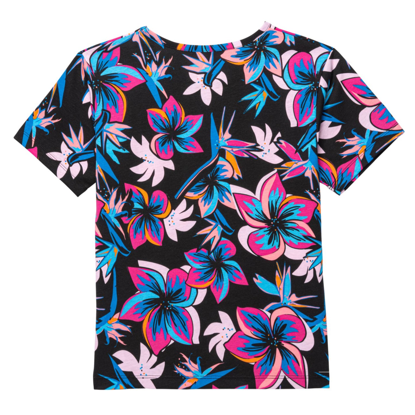 Adidas Big Girls AOP Cross-Over Tee Floral Print Casual Active T-Shirt