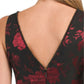 Adrianna Papell Women's Faux Pearl Trim Metallic Floral Print Jacquard Fit And Flare Mini Dress