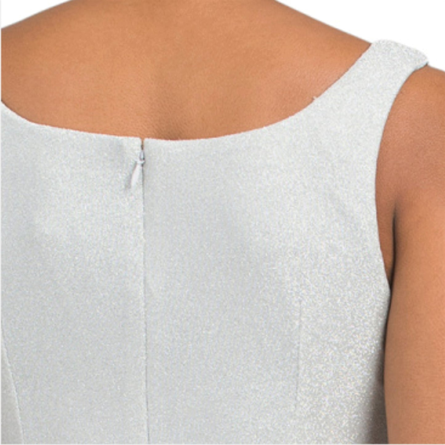 Adrianna Papell Women's Shimmer Metallic Sleeveless Side Pleats Front Slit Gown Maxi Dress