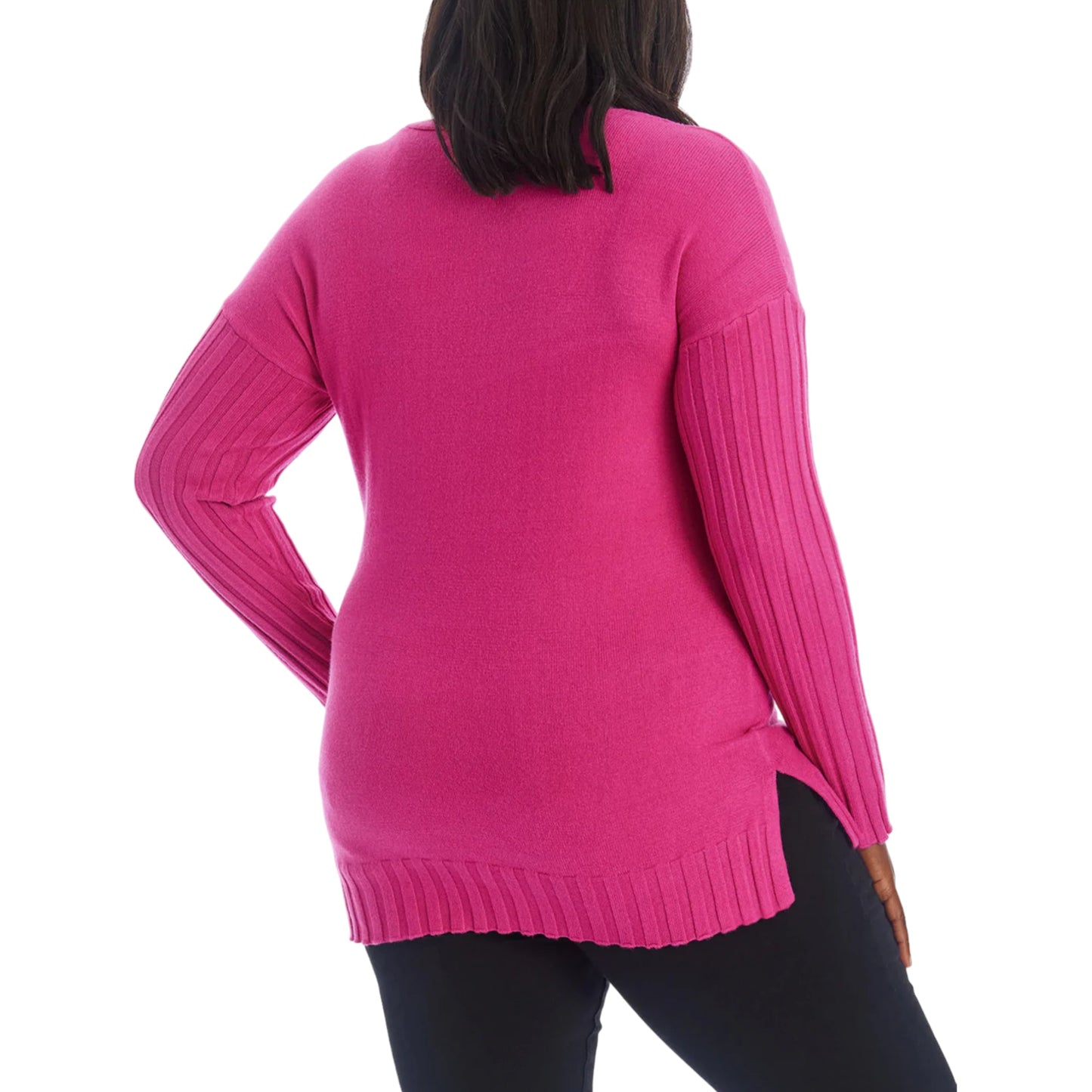 Adyson Parker Women's V-Neck Pullover Soft Knit Tunic Top Sweater