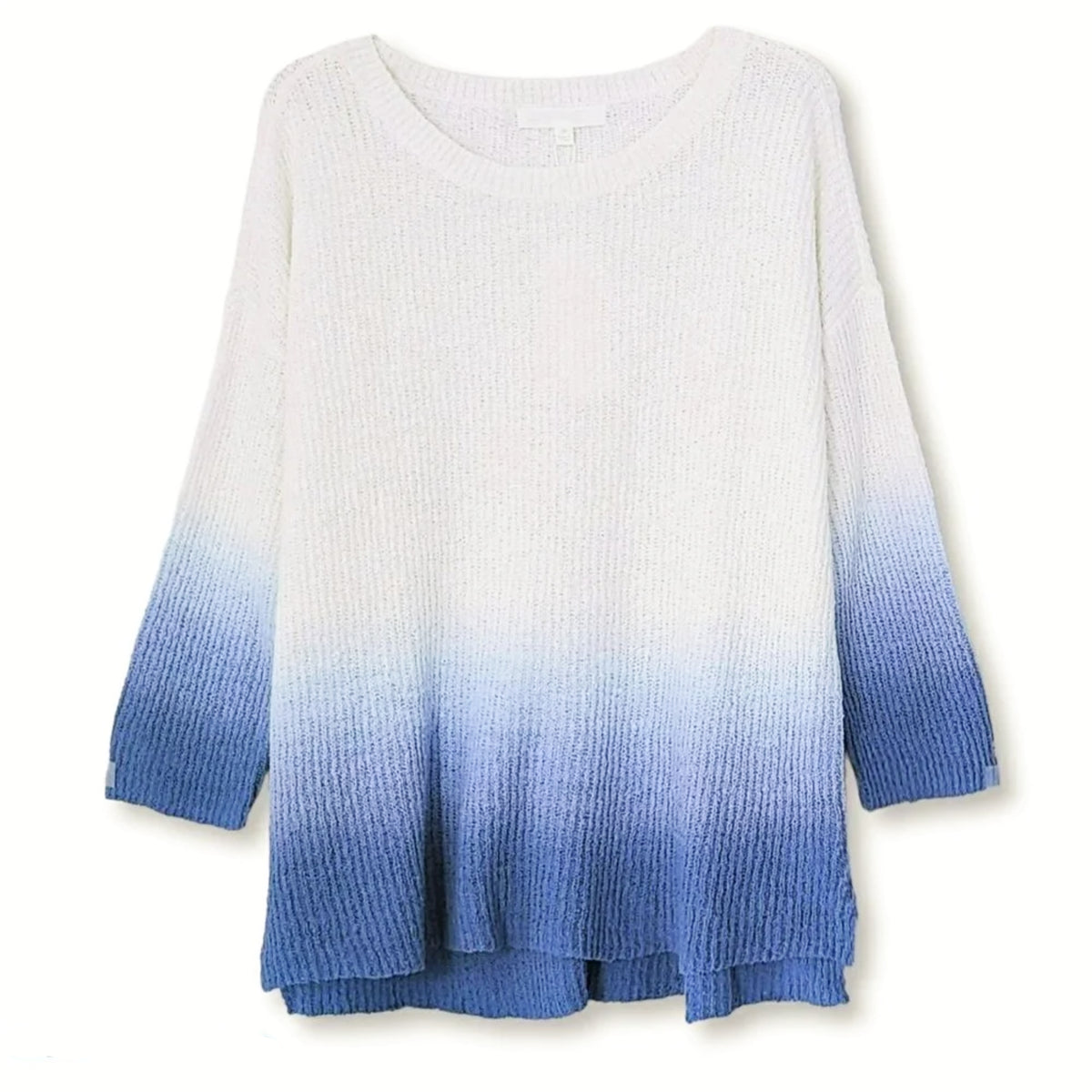 Adyson Parker Women's Plus 3/4 Sleeve Ombre Dip Dye Soft Cotton Blend Knit Sweater