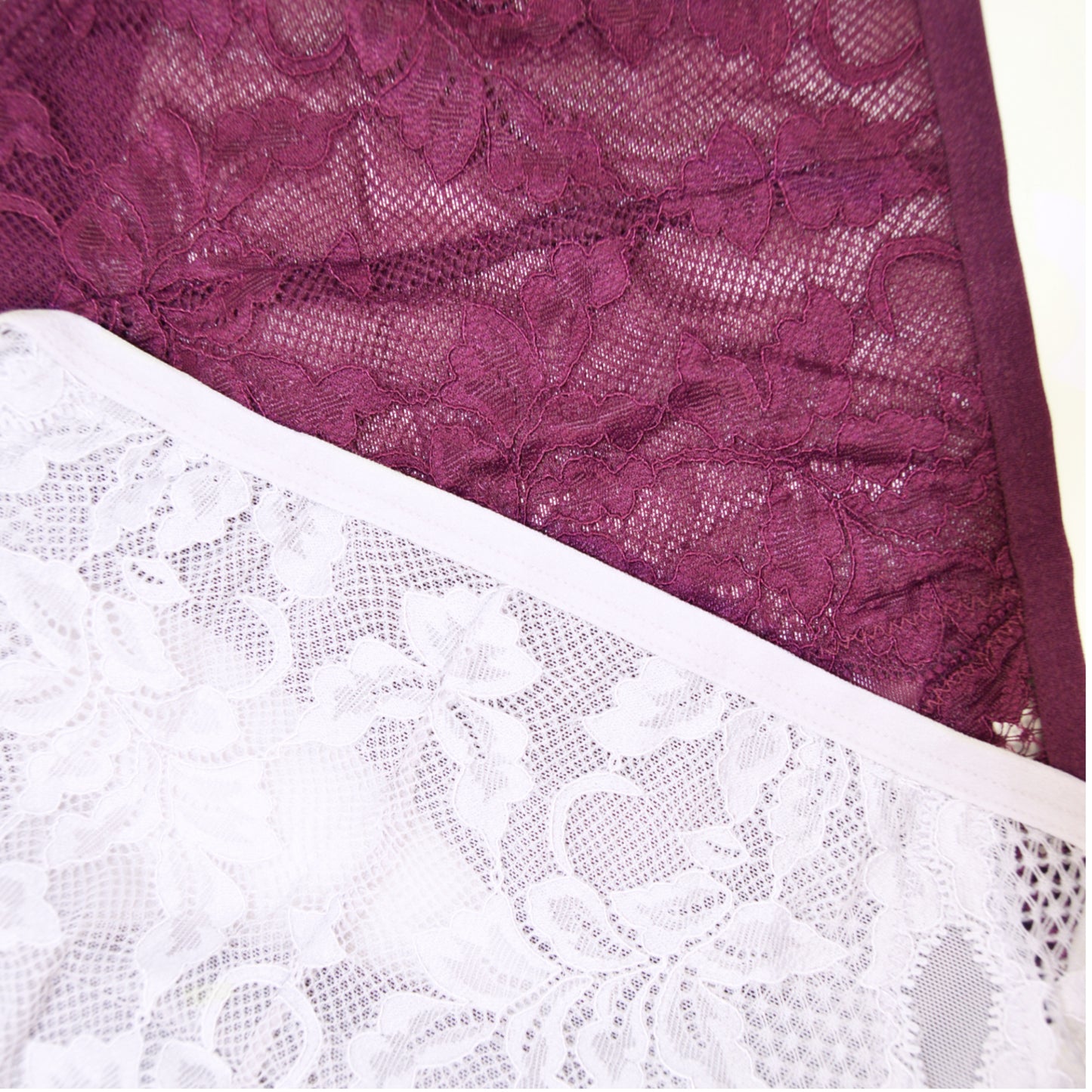 Ambrielle Women's Set of 2 Floral Lace Mesh Hipster Panties