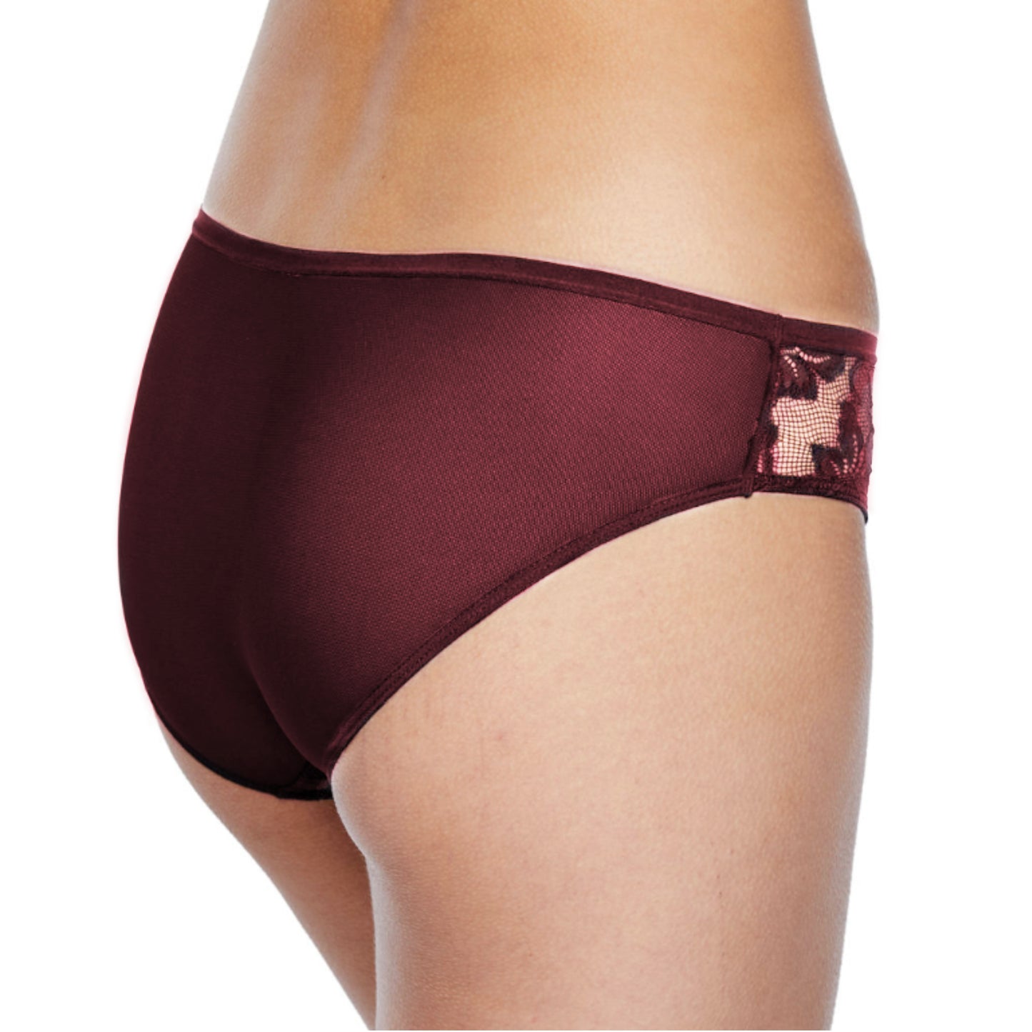 Ambrielle Women's Set of 2 Floral Lace Mesh Hipster Panties