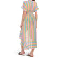 AMERICA & BEYOND Women's Semi-Sheer Cheetah Rainbow Stripes Cover-Up Dress