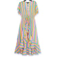 AMERICA & BEYOND Women's Semi-Sheer Cheetah Rainbow Stripes Cover-Up Dress