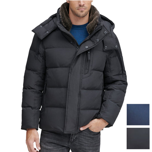 Andrew Marc Baltic Down Filled Fur Collar Hooded Puffer Coat Jacket