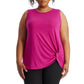 Andrew Marc Women's Plus Asymmetric Twisted Active Tank Top