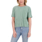 Andrew Marc Women's Short Sleeve Lightweight Plisse Top combines effortless style with comfort. This relaxed fit top features elegant pleating detail and a classic round neckline, perfect for warm weather layering or standalone wear. Crafted from soft polyester, the lightweight fabric keeps you cool and comfortable all day long. This top pairs easily with your favorite bottoms.