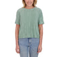 Andrew Marc Women's Short Sleeve Lightweight Plisse Top combines effortless style with comfort. This relaxed fit top features elegant pleating detail and a classic round neckline, perfect for warm weather layering or standalone wear. Crafted from soft polyester, the lightweight fabric keeps you cool and comfortable all day long. This top pairs easily with your favorite bottoms.