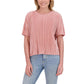Andrew Marc Women's Short Sleeve Lightweight Plisse Top combines effortless style with comfort. This relaxed fit top features elegant pleating detail and a classic round neckline, perfect for warm weather layering or standalone wear. Crafted from soft polyester, the lightweight fabric keeps you cool and comfortable all day long. This top pairs easily with your favorite bottoms.