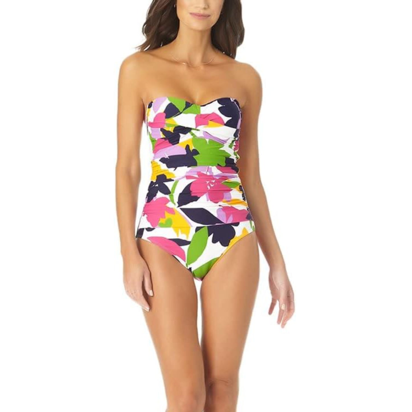 Anne Cole Women's Floral Twist Front Shirred One-piece Swimsuit