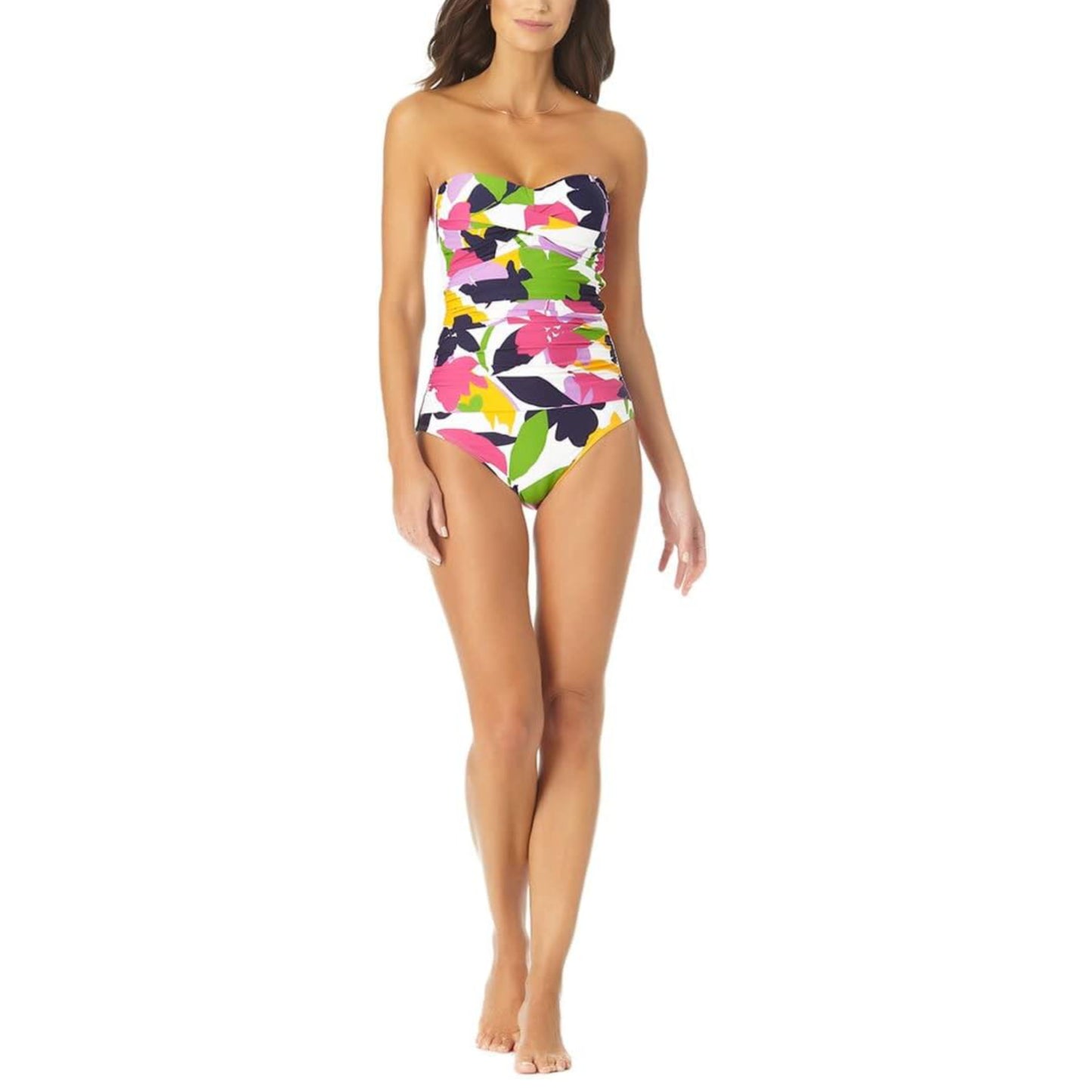 Anne Cole Women's Floral Twist Front Shirred One-piece Swimsuit