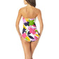 Anne Cole Women's Floral Twist Front Shirred One-piece Swimsuit