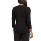 Anne Klein Women's V-Neck Three Quarter Sleeve Faux Wrap Top Blouse