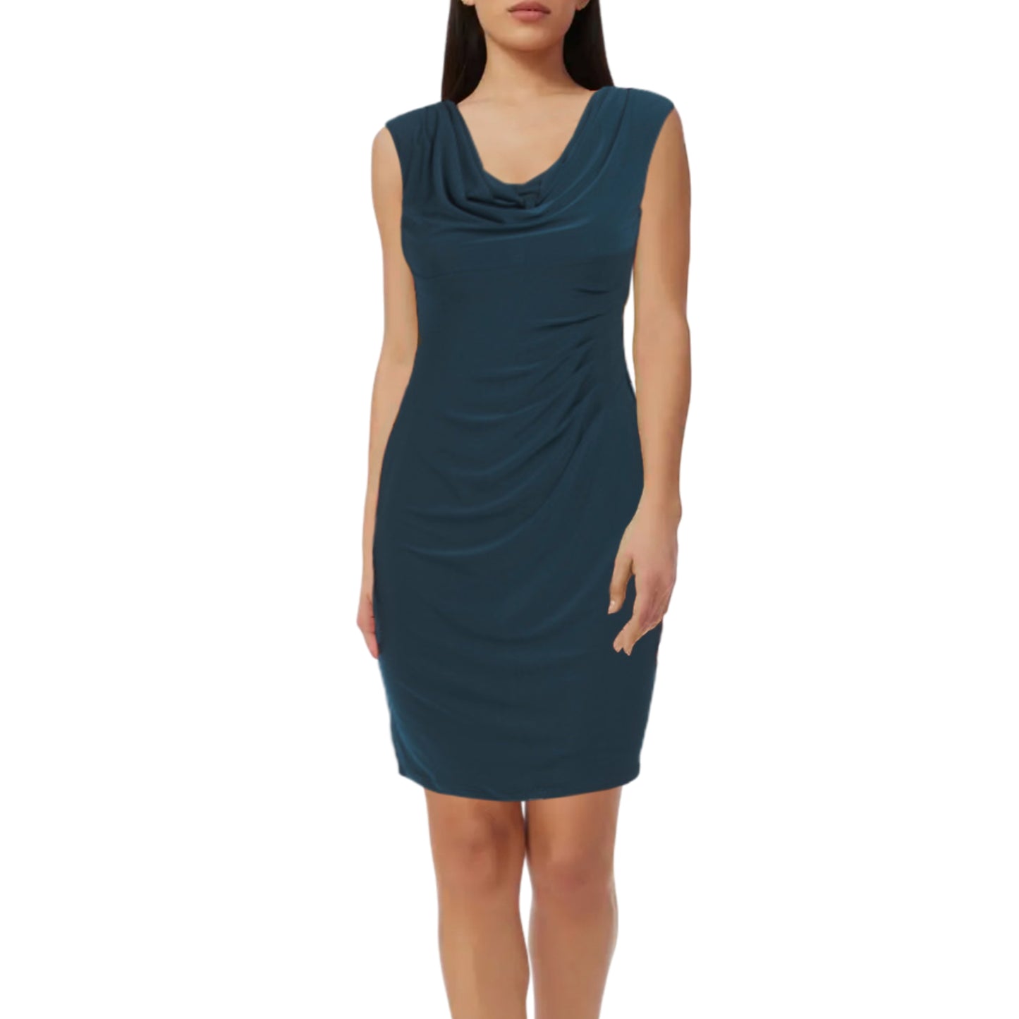 Anne Klein Women's Valerie Floral Print Cowl Neck Mini Dress