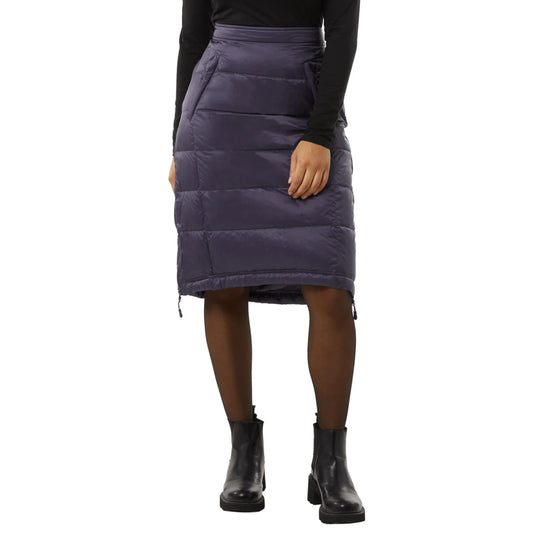 Aventure Women's Quilted Side Zippers Winter Down Insulated Midi Skirt