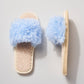 Avenue Zoe Women's Slip-on Cozy Solid Fuzzy Slippers Blue