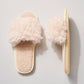 Avenue Zoe Women's Slip-on Cozy Solid Fuzzy Slippers Ivory
