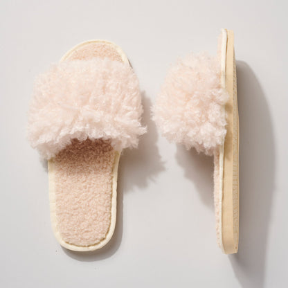 Avenue Zoe Women's Slip-on Cozy Solid Fuzzy Slippers Ivory