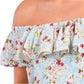 BCBGeneration Women's Ruffle Off The Shoulder Front Slit Floral Maxi Dress