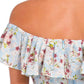 BCBGeneration Women's Ruffle Off The Shoulder Front Slit Floral Maxi Dress