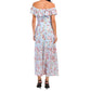 BCBGeneration Women's Ruffle Off The Shoulder Front Slit Floral Maxi Dress
