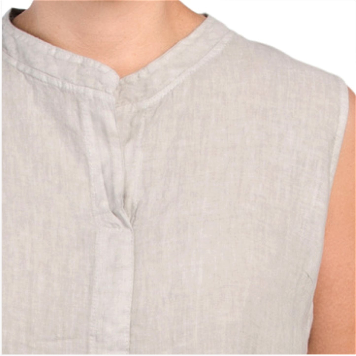 BELLAMBRA Women's Plus Made In Italy Linen Split Neck Tiered Midi Dress