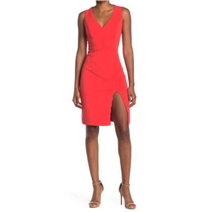 BETSEY JOHNSON Women's Scallop Trim Front Slit Mini Dress