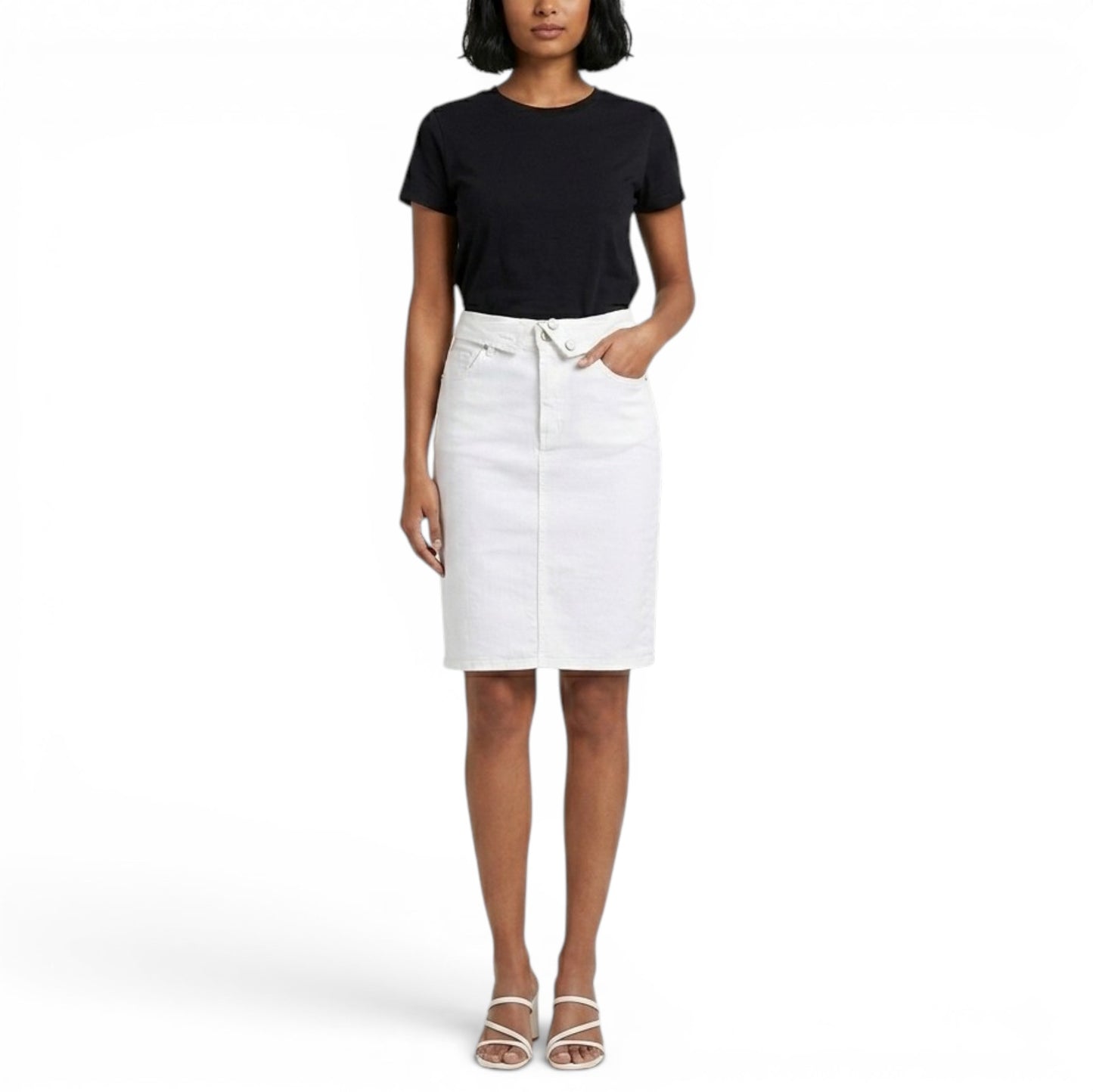 BLUE REVIVAL Women's Mackenzie Foldover Pencil Denim Mini Skirt