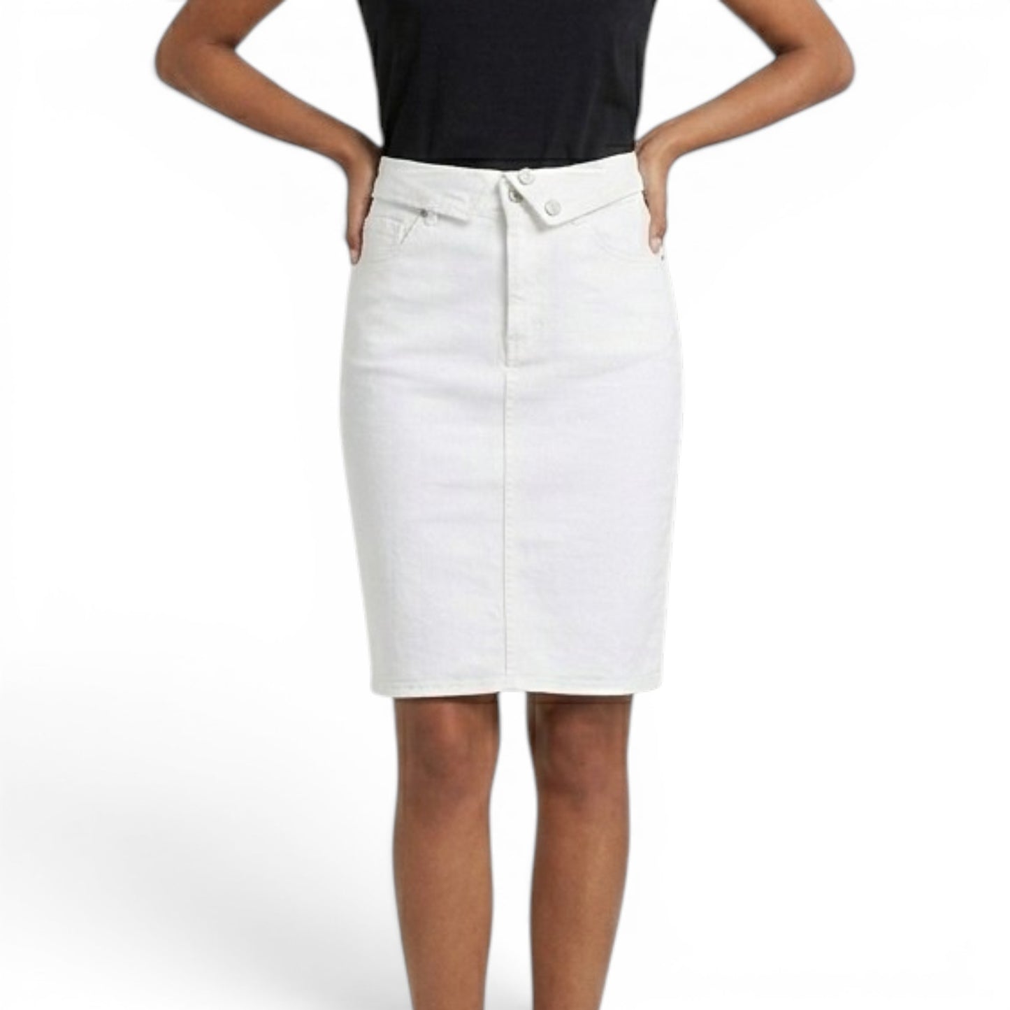 BLUE REVIVAL Women's Mackenzie Foldover Pencil Denim Mini Skirt