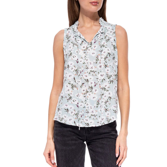 B Collections by Bobeau Women's Floral Print Lightweight Sleeveless Top Blouse