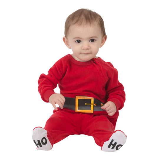 HOLIDAY FAM Baby Santa Christmas Fleece Zip-Up 1-Piece Pajama Jumpsuit