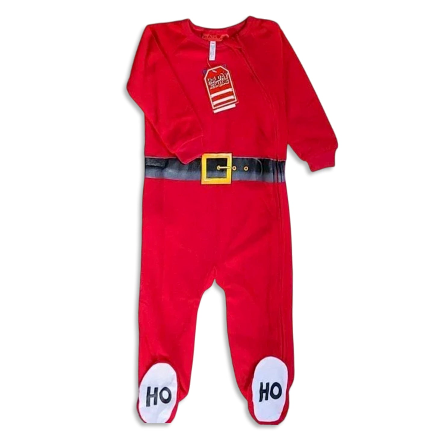 HOLIDAY FAM Baby Santa Christmas Fleece Zip-Up 1-Piece Pajama Jumpsuit